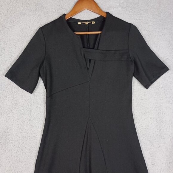 Nature vs Future Dress Women's Large Black Stretch V-Neck Short Sleeve Career - Picture 2 of 12